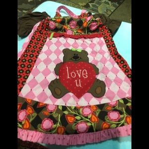 Girls dress size 5 by mya bella designs bear love